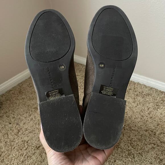 Lucky Brand Boots Womens Size 6.5 Taupe Gray Calypso Suede Leather Over the Knee - Picture 12 of 16